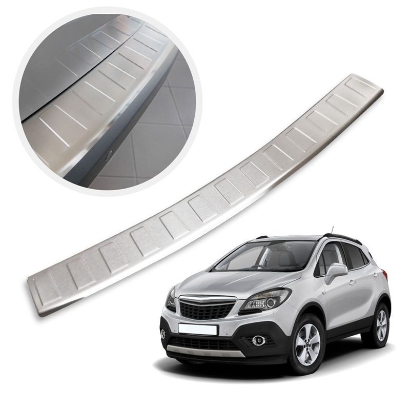 Rear bumper trim for Opel Mokka A (J13) PRE-FL 2012-2016 | Silver Stainless