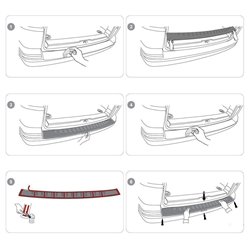 Rear bumper trim for Opel Zafira Life I (K0 | V) (L3 L) 2019- Black ABS
