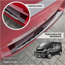 Rear bumper trim for Opel Vivaro C (K0) 2019- | Black chrome Stainless stee