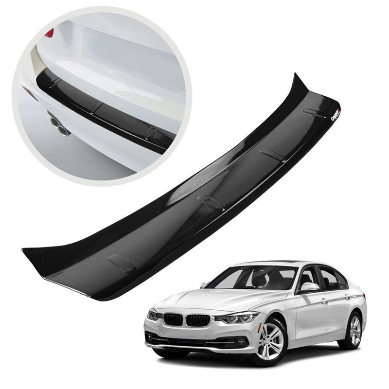 Rear bumper trim for BMW 3 Series Sedan (F30) 4D 2012-2018 | Black ABS