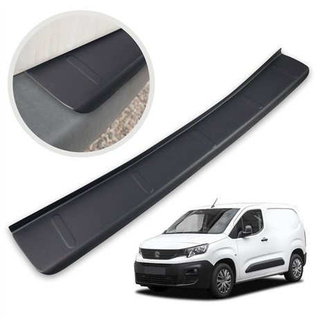 Rear bumper trim for Peugeot Partner III (K9) 2018- | Black ABS