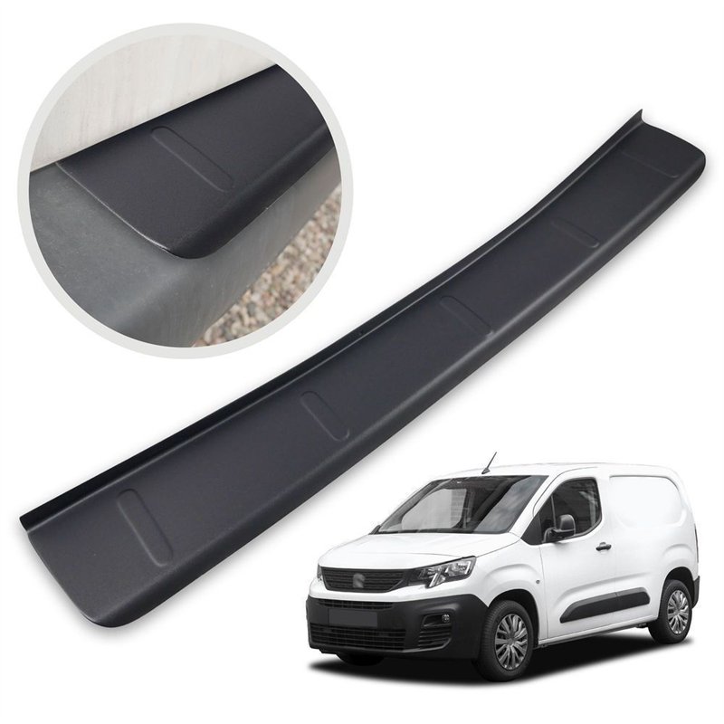 Rear bumper trim for Peugeot Partner III (K9) 2018- | Black ABS