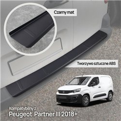 Rear bumper trim for Peugeot Partner III (K9) 2018- | Black ABS