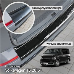 Rear bumper trim for Volkswagen VW Transporter (T6) 2015-2019 | Black ABS