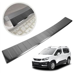 Rear bumper trim for Peugeot Rifter I (K9) 2018- | Black Stainless steel