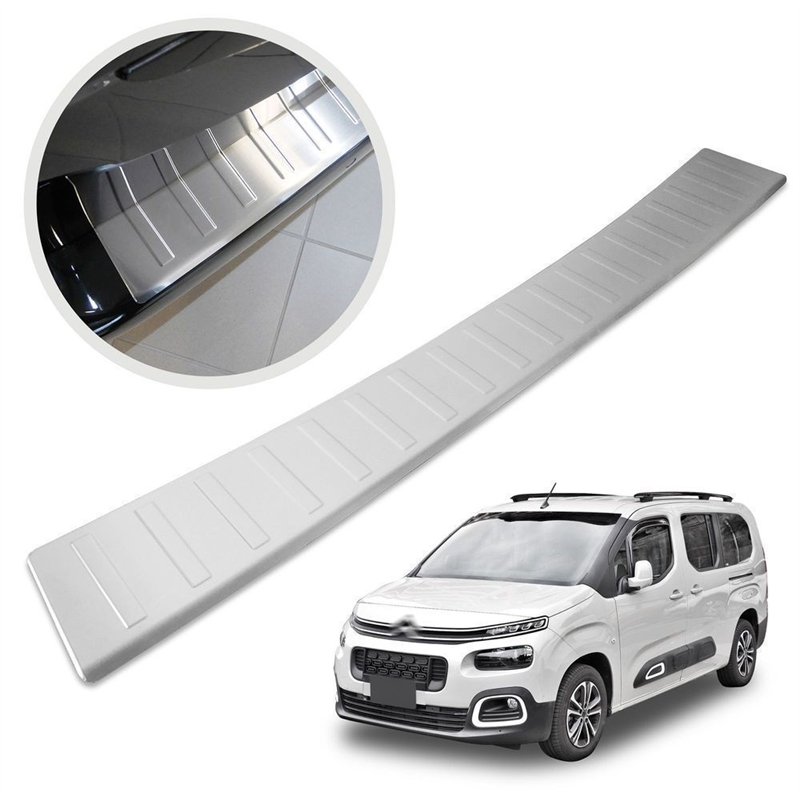 Rear bumper trim for Citroen Berlingo III (K9) 2018- | Silver Stainless ste