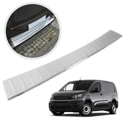 Rear bumper trim for Peugeot Partner III (K9) 2018- | Chrome Stainless stee