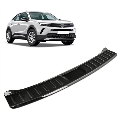 Rear bumper trim for Opel Mokka B (U) 2021- | Black ABS plastic Shiny