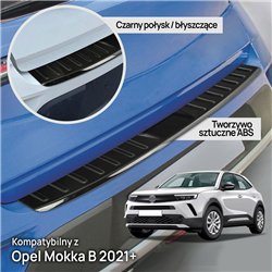 Rear bumper trim for Opel Mokka B (U) 2021- | Black ABS plastic Shiny