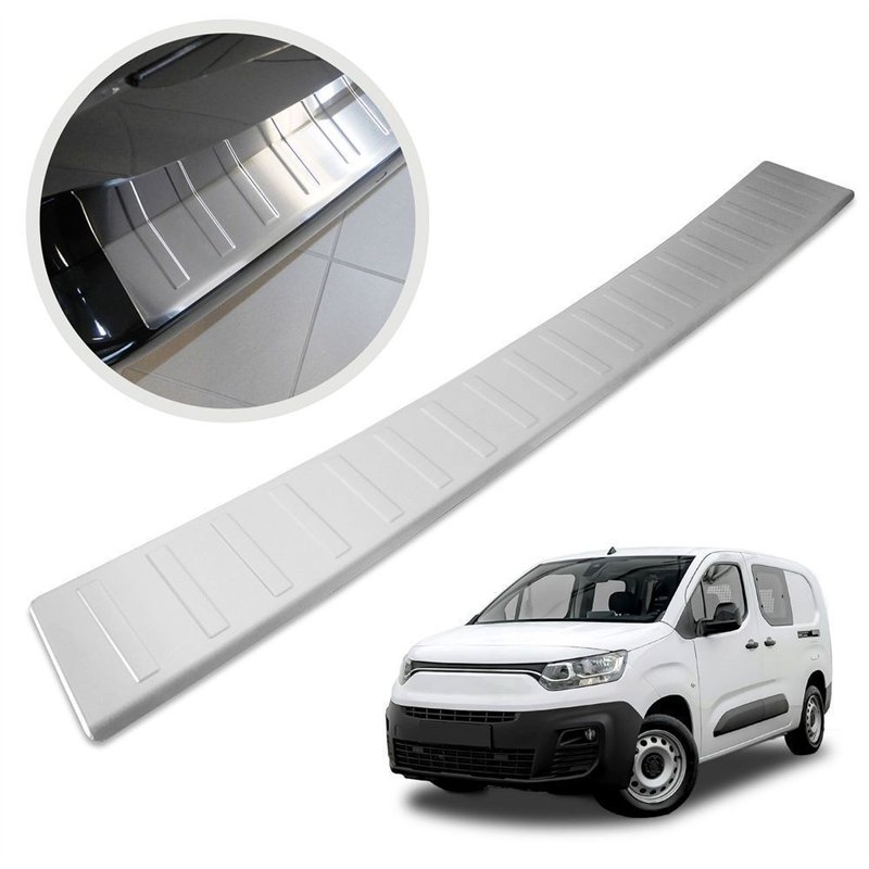 Rear bumper trim for Fiat Doblo III (510/511) 2022- | Silver Stainless stee