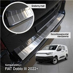 Rear bumper trim for Fiat Doblo III (510/511) 2022- | Silver Stainless stee