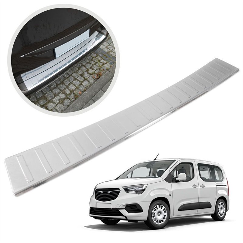 Rear bumper trim for Opel Combo E (K9) 2018- | Chrome Stainless steel