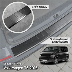 Rear bumper trim for Volkswagen VW Transporter (T6) 2015-2019 | Black Stain