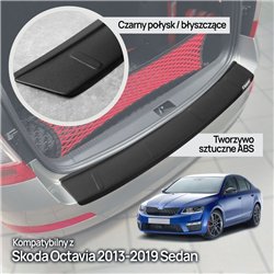 Rear bumper trim for Skoda Octavia Liftback III (5E) 2013-2019 | Black ABS