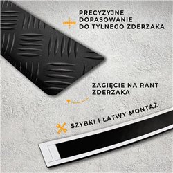 Rear bumper trim for Mercedes V-Class (W447) 2014- | Black Aluminum Ribbed