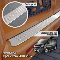 Rear bumper trim for Opel Vivaro A (X83) 2001-2014 | Silver Stainless steel