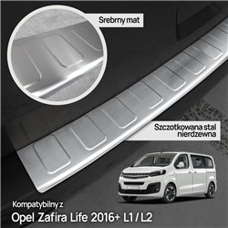 Rear bumper trim for Opel Zafira Life I (K0 | V) 2019- Silver Stainless ste