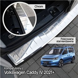 Rear bumper trim for Volkswagen VW Caddy (SB | SK) 2020- Chrome Stainless s