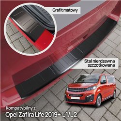 Rear bumper trim for Opel Zafira Life I (K0 | V) 2019- Black Stainless stee