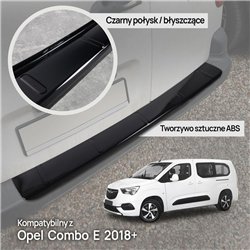 Rear bumper trim for Opel Combo E (K9) 2018- | Black ABS plastic Shiny