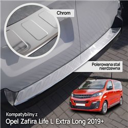 Rear bumper trim for Opel Zafira Life I (K0 | V) (L3 L) 2019- Chrome Stainl