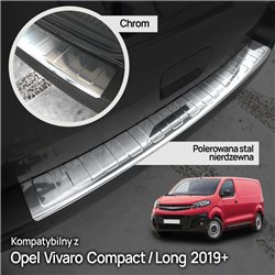 Rear bumper trim for Opel Vivaro C (K0) 2019- | Chrome Stainless steel