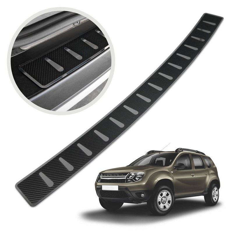 Rear bumper trim for Renault Duster I (HS) 2010-2017 | Black Stainless stee