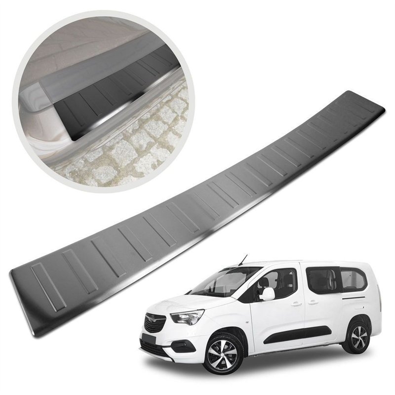 Rear bumper trim for Opel Combo E (K9) 2018- | Black Stainless steel