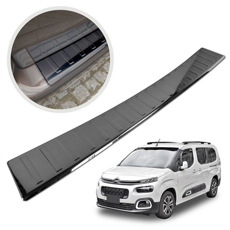 Rear bumper trim for Citroen Berlingo III (K9) 2018- | Black chrome Stainle
