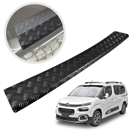 Rear bumper trim for Citroen Berlingo III (K9) 2018- | Black Aluminum
