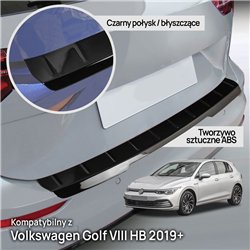 Rear bumper trim for Volkswagen VW Golf Hatchback VIII (CD) 5D 2019- | Blac