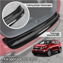 Rear bumper trim for KIA Sportage IV (QL) PRE-FL 2016-2018 | Black ABS