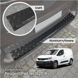 Listwa tylnego zderzaka do Peugeot Partner III 2018- | Aluminiu