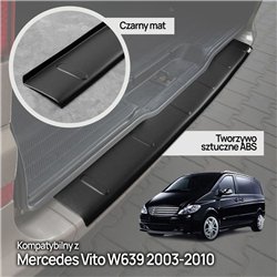 Rear bumper trim for Mercedes Vito (W639) 2003-2014 | Black ABS