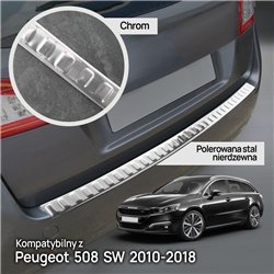 Rear bumper trim for Peugeot 508 Sedan I (W23 | 8) 4D 2010-2018 Chrome Stai