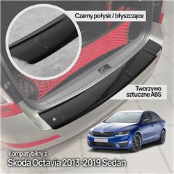 Rear bumper trim for Skoda Octavia Liftback III (5E) 2013-2019 | Black ABS