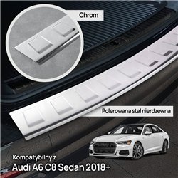 Rear bumper trim for Audi A6 Sedan V (C8 | 4K) 4D 2018-2024 Chrome Stainles