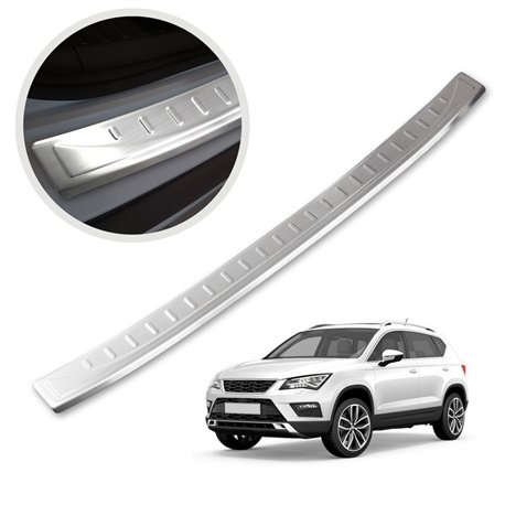 Rear bumper trim for CUPRA Ateca I (5FP) 2018- | Silver Stainless steel