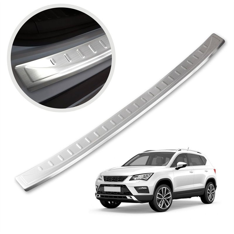 Rear bumper trim for CUPRA Ateca I (5FP) 2018- | Silver Stainless steel