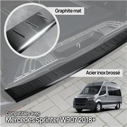 Rear bumper trim for Mercedes Sprinter (W907 | W910) 2018- Black Stainless