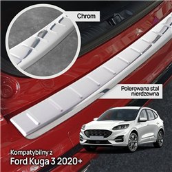 Rear bumper trim for Ford Kuga III (CX482 | DFK) 2020- Chrome Stainless ste