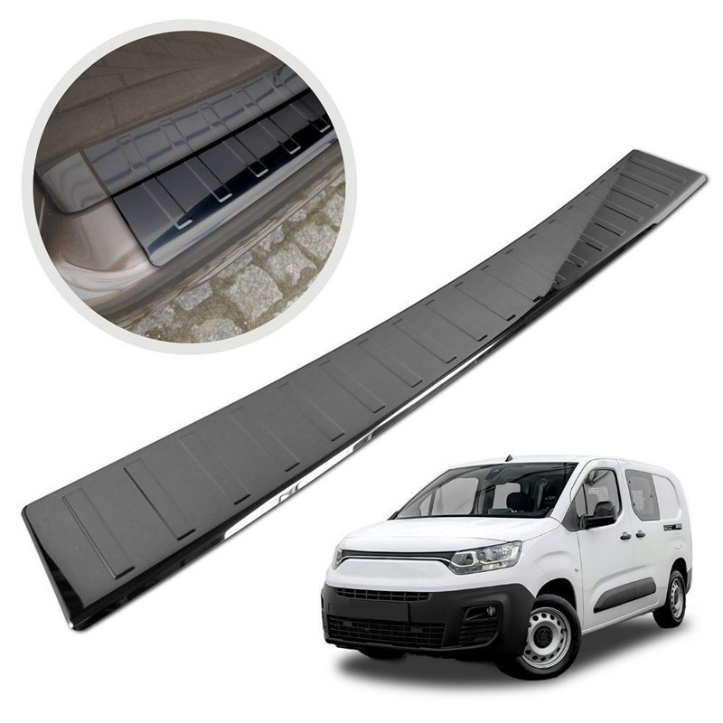 Rear bumper trim for Fiat Doblo III (510/511) 2022- | Black chrome Stainles
