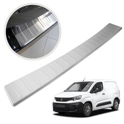 Rear bumper trim for Peugeot Partner III (K9) 2018- | Silver Stainless stee