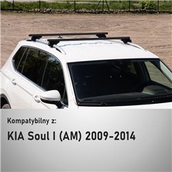 Roof rack for KIA Soul (AM) 2009-2014 | Boldbar Alpha V1 Black Aluminum