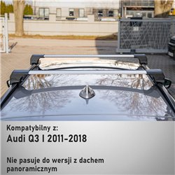 Roof rack for Audi Q3 I (8U) 2011-2018 | Elegance V2 Silver Aluminum Matte