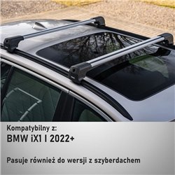 Roof rack for BMW iX1 (U11) 2022- | Elegance V2 Silver Aluminum Matte