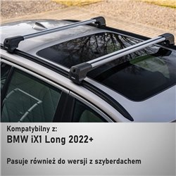 Roof rack for BMW iX1 (U12) 2022- | Elegance V2 Silver Aluminum Matte