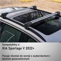 Roof rack for KIA Sportage V (NQ5) 2022- | Elegance V2 Silver Aluminum