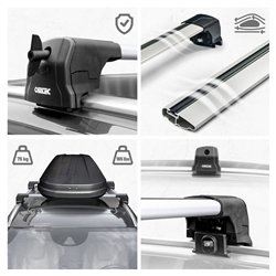 Roof rack for KIA Sportage V (NQ5) 2022- | Elegance V2 Silver Aluminum