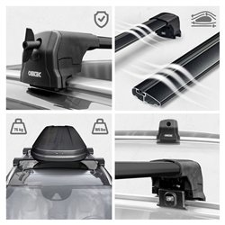 Roof rack for KIA Sorento IV (MQ4) 2020- | Elegance V2 Black Aluminum